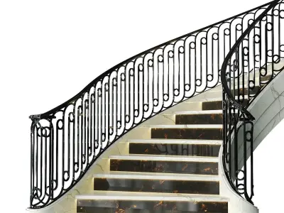 Neoclassical spiral staircase 2 3D model
