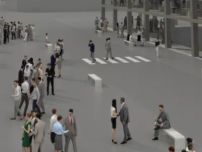 3D PEOPLE CROWDS- OFFICE BUILDING - ULTIMATE SPEED SOLUTION Low-poly 3D model