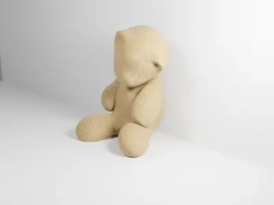 teddy bear scene on attic 3D model