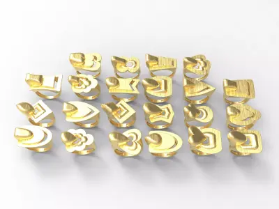 22 New Rings Hight quality 3dm stl light weight jewelery 3D print model
