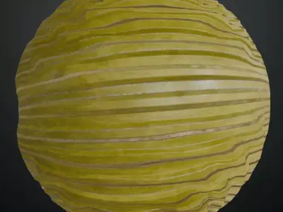 Worn Yellow Corrugated Steel Sheet PBR Seamless Texture