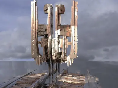Ancient Aztec ship array 3D model