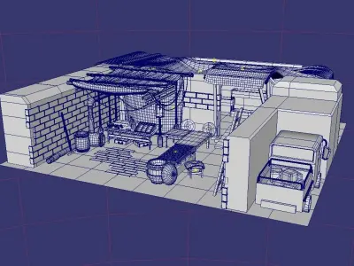 Market Place Low-poly 3D model