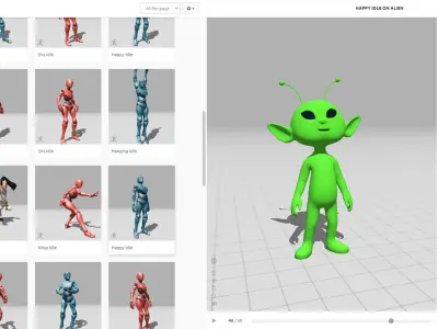 Low-Poly Cartoon Alien 02 Animated Low-poly 3D model