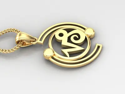 Galaxy apricom Light Gold Pendant Version 8 3D print model