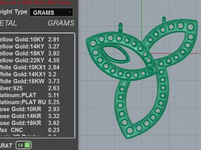 Trinity Diamond Pendant Necklace 3D print model