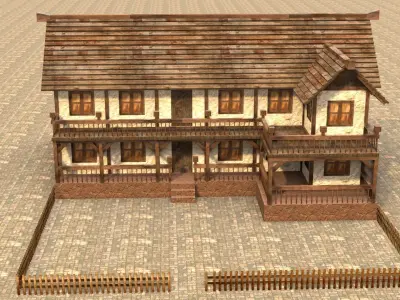 Medieval house fifteen 14 Low-poly 3D model