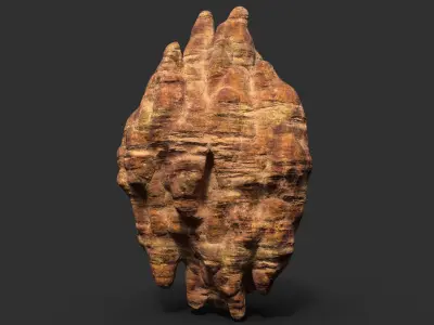 Low poly Mossy Cave Modular Roof Wall Pack Low-poly 3D model