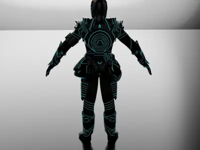 Soldier Space Suit Low-poly 3D model