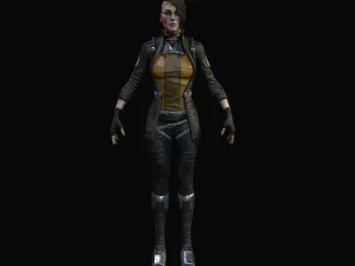 Sci-Fi Girl Low-poly 3D model get