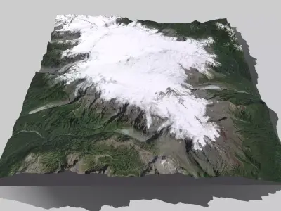 Mountain landscape Volcano Michinmahuida Chile 3D model