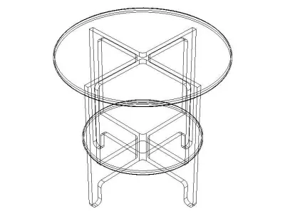 Teak Round Lamp Table Free 3D model