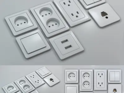 Switches and Sockets Set 3D model