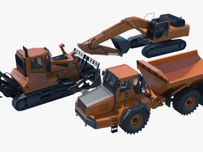  3 Construction Vehicles Bundle 