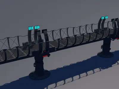Sci Fi Bridge 3D model 4