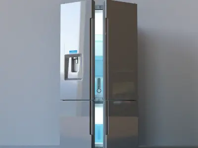 French Door Fridge Low-poly 3D model