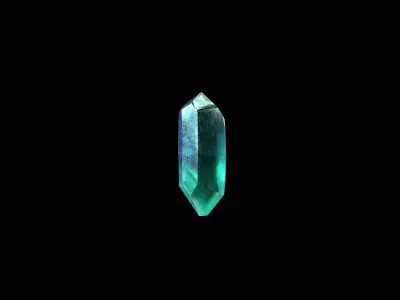Crystal Low Poly Pbr Set emerald stone Low-poly 3D model