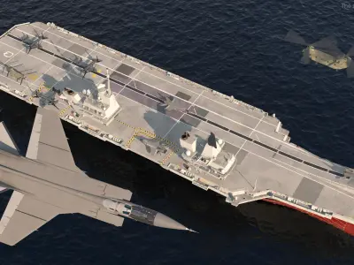  HMS Queen Elizabeth with Military Equipment 