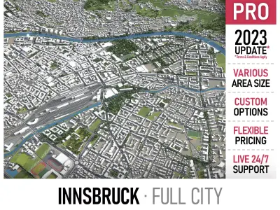 Innsbruck - 3D City Model Low-poly 3D model