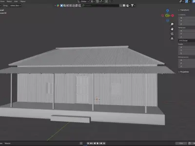 South asian rural tin house 02 Low-poly 3D model