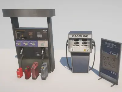 Intense Street Props  70 Models Low-poly 3D model