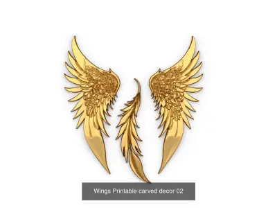 18 Angel Wings Printable carved decor Pack 01