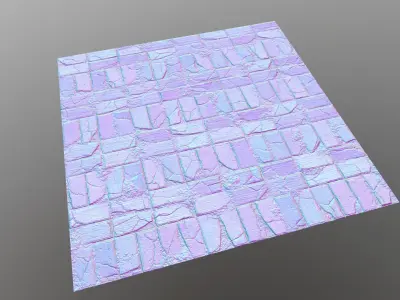 Pavers brick floor Low-poly 3D model