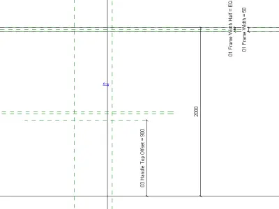 Folding door 8 12 Panels Parametric Revit family 3D model