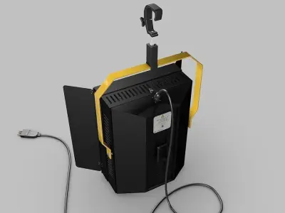 Fluorescent-Studio-Lights light stand with cord 3D model