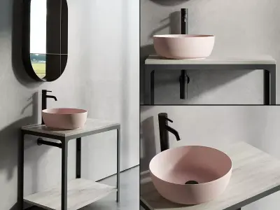 Scarabeo Ceramiche ABLE Single Vanity Unit Set 2 Low-poly 3D model