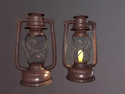 Oil Lamp Low-poly 3D model