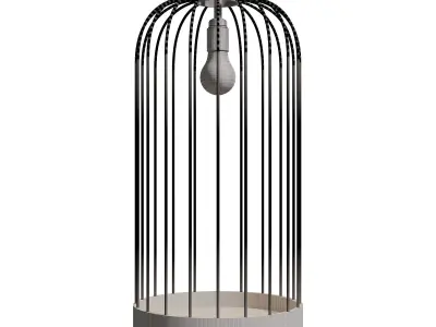 Puins Ceiling Lighting Bird Cage Planter 3D model