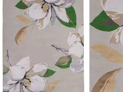 Magnolia Ice Wool  Silk rug 3D model
