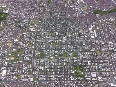 Almaty - 3D City Model Low-poly 3D model