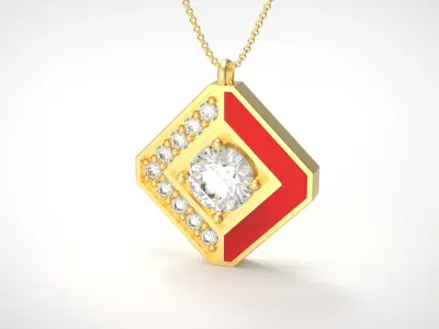Model 99 Galanterie De Love Necklace Diamond Enamel 3D print model