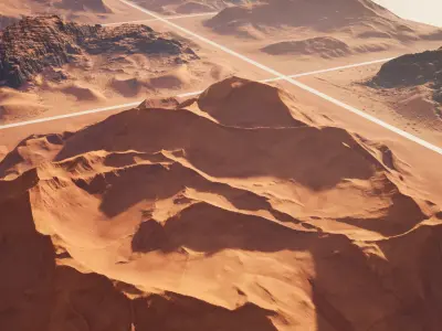 Wadi Rum dunes pack of 6 V1 Low-poly 3D model