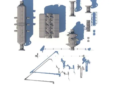 Sci Fi Space Station Set 3D model