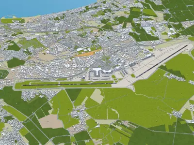 Algiers International Airport Houari Boumediene  Low-poly 3D model