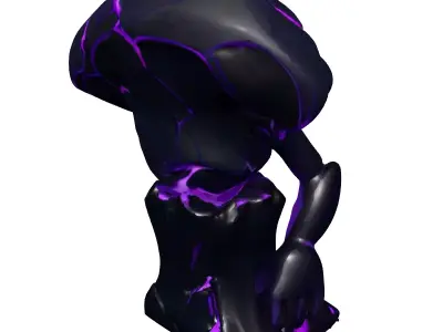 Mystic Stone Golem Statue Low-poly 3D model