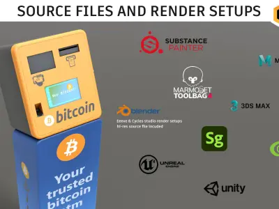 Bitcoin ATM - PRO Edition Low-poly 3D model