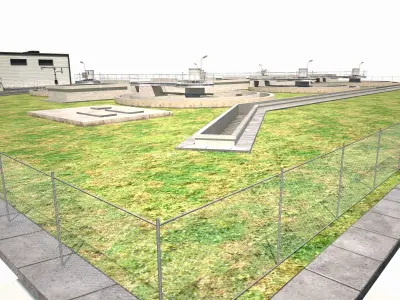 Water Treatment Plant Low Poly Low-poly 3D model
