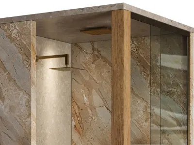 Corner Shower Cabins 14 Low-poly 3D model