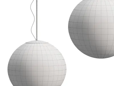 Scandinavian Style Moon Printed Pendant Lights 3D model