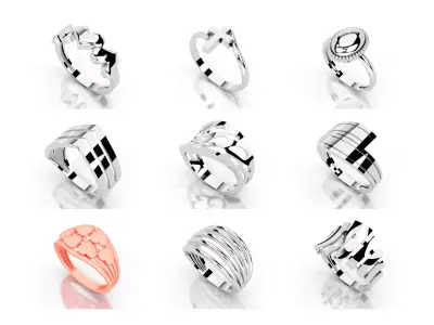 Slim 14K Ring Under 3 Grams US Size 7 Rhino 3DM STL 3D print 3D  3D print model