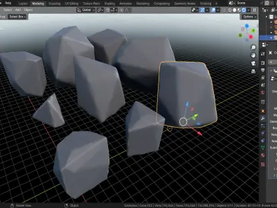 Blender 4 Stylized Stone Geometry Node 3D model