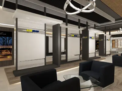 Lighting showroom interior design 3D model