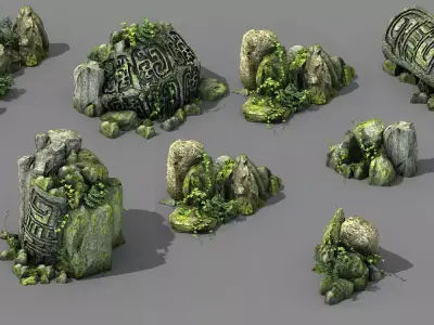 New Village - stone carving 3D model