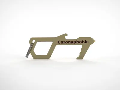 Touch Free Door Opener Bottle Opener Button Pusher Free 3D print model