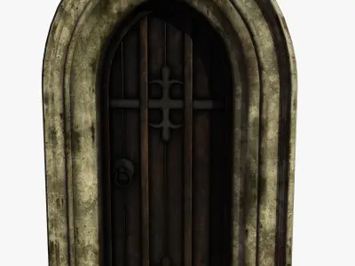 Medieval Door Low-poly 3D model