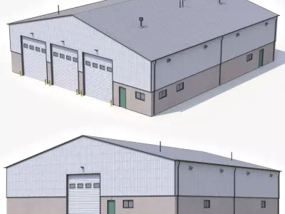 Industrial Building 32 PBR Low-poly 3D model